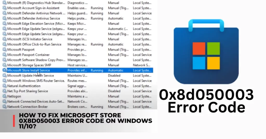 Microsoft Store 0x8d050003 Error Code